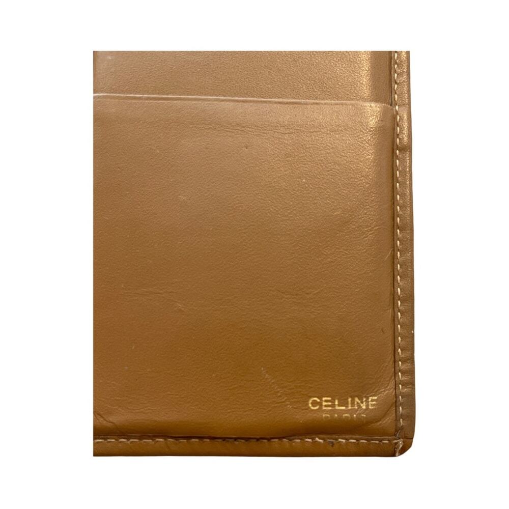 Vintage Celine Macadam Long Wallet Tan Leather & Canvas Made in Italy - Picture 6 of 15